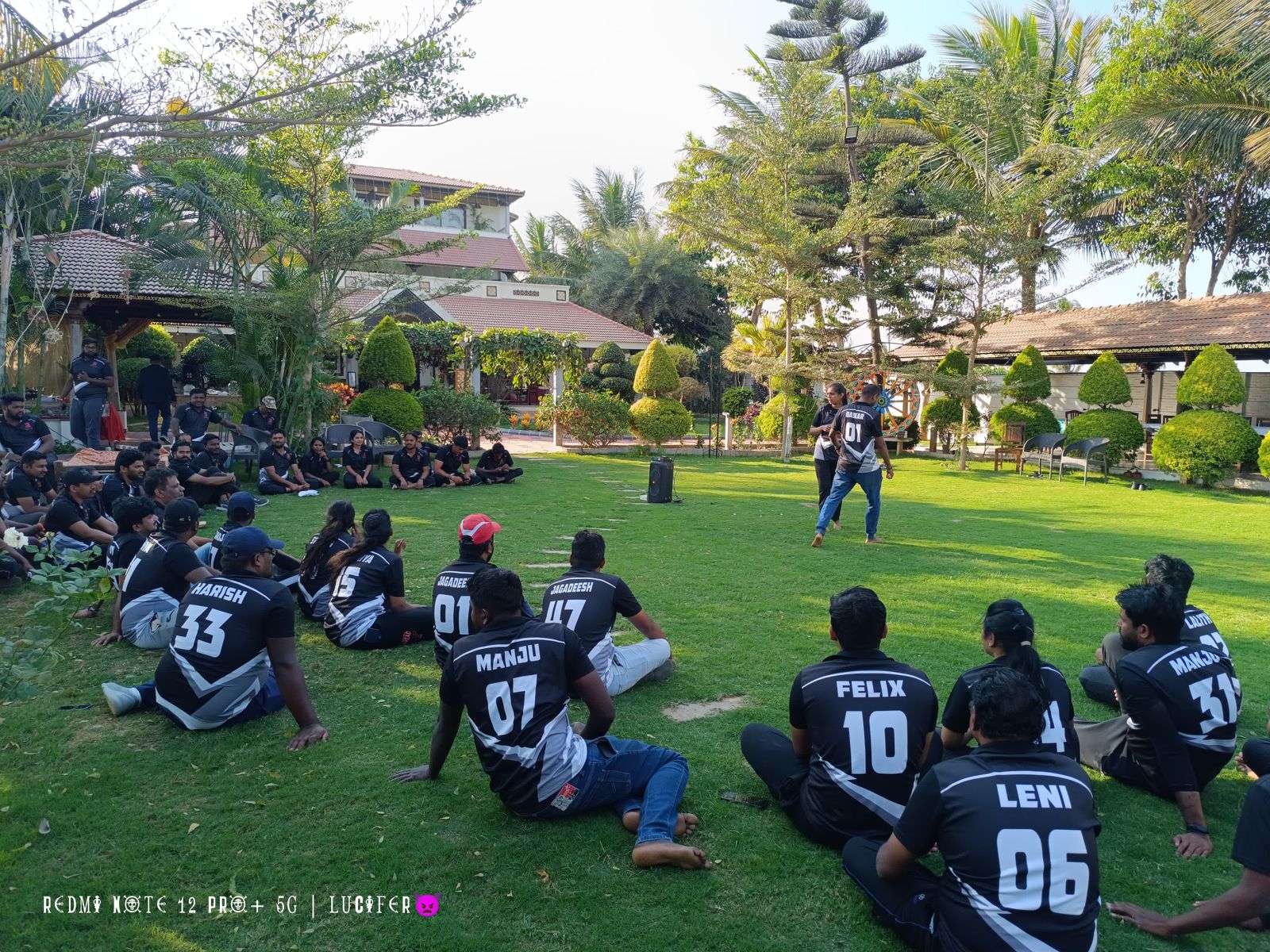 Team Playing in Lawn